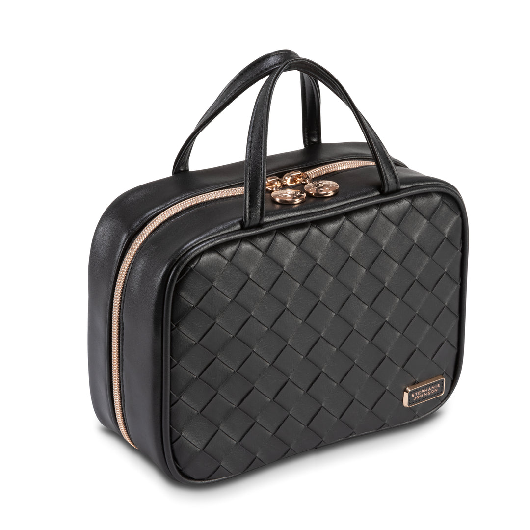 hard case travel makeup bag ml Traveler Rosewood Cognac